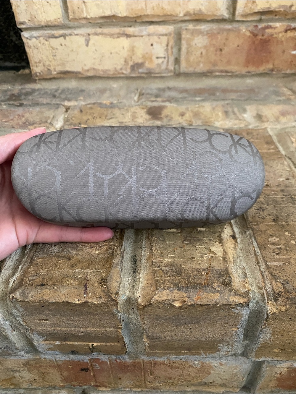 Calvin Klein Taupe CK Monogram Sunglasses Case